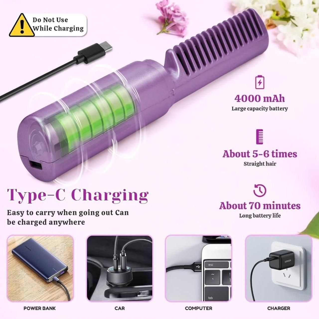 💇♀️Meneflix™ Mini Cordless Hair Straightener | USB Rechargeable